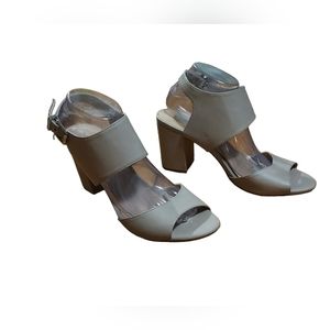 Cato 10 Heels Sandals Open Toe Block Heel 4" Gray Business Dressy Occasi…